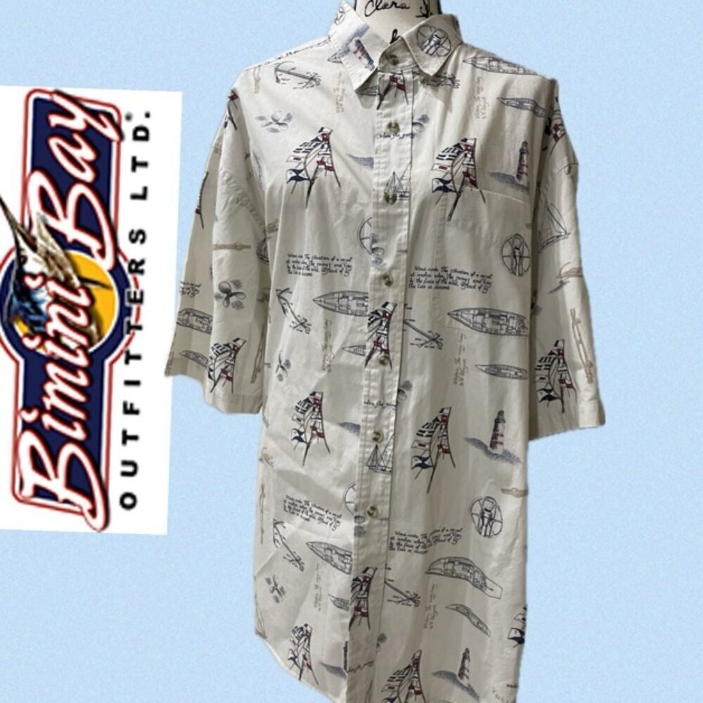 BINIMI BAY OUTFITTERS SAILBOATS SHIRT‎ SIZE XXLARGE